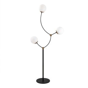 Wonderlamp Lámpara de pie minimalista blanco 3 luces con esferas opal