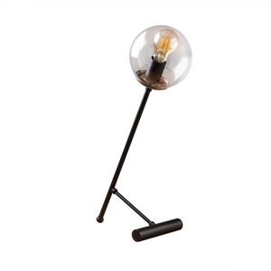 Wonderlamp Lámpara de mesa negro moderno con bola de cristal transaprente