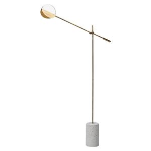 Bolia Lámpara de pie led metal terrazzo latón mate y blanco 135cm