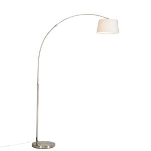 QAZQA Lámpara de arco acero blanco 130 x 30 x 176    (cm)
