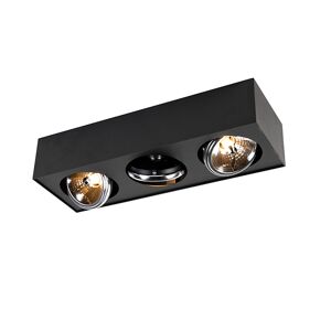 QAZQA Foco de diseño cuadrado negro 3 luces 46 x 16 x 9.5    (cm)