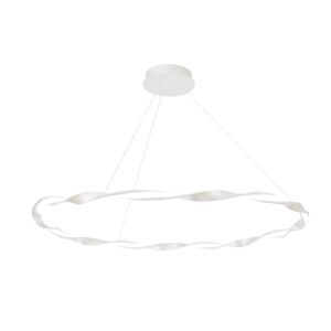 Cristalrecord Lampara de techo minimalista y elegante en forma de aro blanco ø108 cm
