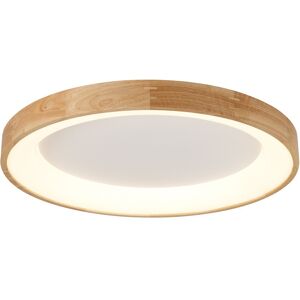 Cristalrecord Plafón de techo led redondo de madera estilo nórdico ø92 cm