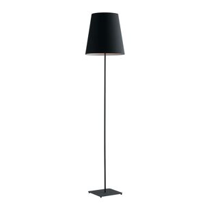 Luce Ambiente e Design Lámpara de pie de metal negro con pantalla de tela 155 cm.