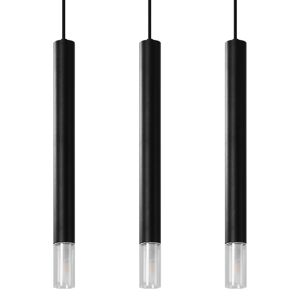 Sollux Lighting Lámpara colgante negro acero, vidrio  alt. 120 cm