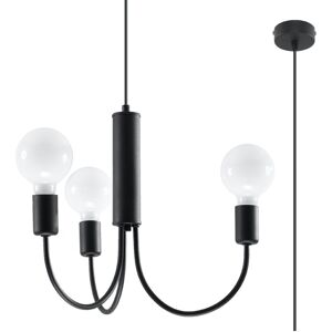 Sollux Lighting Lámpara colgante de acero negro  alt. 100 cm