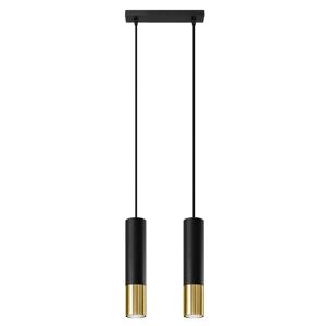 Sollux Lighting Lámpara colgante negro, dorado acero  alt. 90 cm