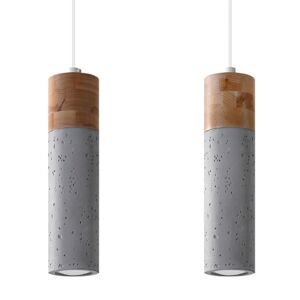 Sollux Lighting Lámpara colgante madera gris y natural concreto, madera  alt. 120 cm