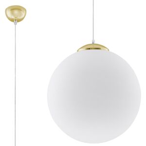 Sollux Lighting Lámpara colgante blanco, dorado acero, vidrio  alt. 130 cm