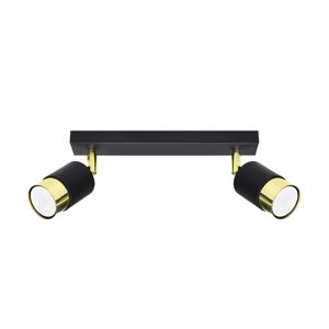 Sollux Lighting Lámpara de techo negro/dorado acero  alt. 18 cm