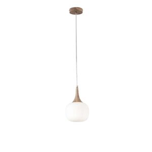 Luce Ambiente e Design Lámpara de techo de metal color madera y difusor en vidrio blanco 17 c
