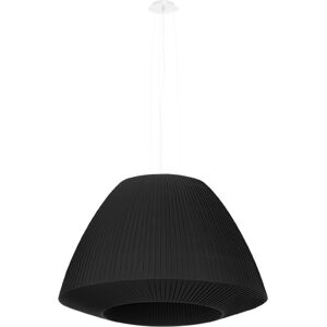 Sollux Lighting Lámpara colgante tela negra, vidrio, acero  alt. 138 cm