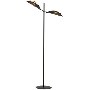 Wonderlamp Lámpara de pie estilo moderno con 2 pantallas de tela negro