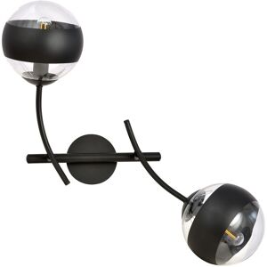 Wonderlamp Aplique de pared con brazos orientables y esferas transparente/negro