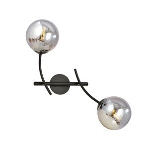 Wonderlamp Aplique de pared con brazos orientables y esferas de cristal grafito