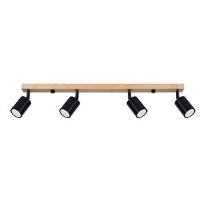 Sollux Lighting Lámpara de techo madera negra acero/madera  alt. 110 cm