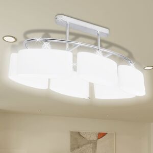 vidaXL Lámpara de techo con seis focos elipsoidales de vidrio, E14
