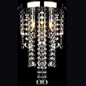vidaXL Lámpara blanca colgante de metal con adornos de cristal