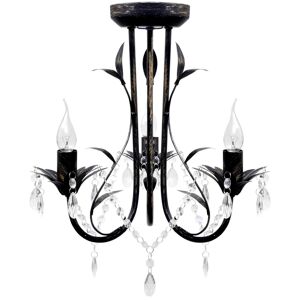 vidaXL Lámpara de araña, candelabro negro estilo Art Nouveau, 3 x E14