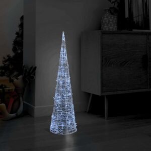 vidaXL Pirámide decorativa cono acrílico luces LED blanco frío 90 cm