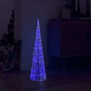 vidaXL Cono de luz LED de pirámide decorativo acrílico azul 90 cm