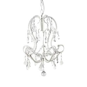 LOLAhome Lámpara de techo chandelier de cristal acrílico blanco de 29x28x33 cm