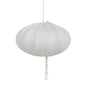 LOLAhome Lámpara de techo con pantalla de algodón blanco roto de Ø 40x23 cm