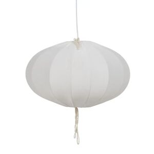 LOLAhome Lámpara de techo con pantalla de algodón blanco roto de Ø 50x30 cm