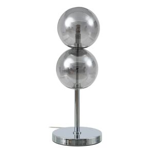 Lámpara de mesa bola de hierro y cristal plateado de Ø 15x48 cm