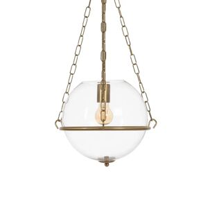 LOLAhome Lámpara de techo con cadena de metal y tulipa bola de cristal dorada de Ø 28 cm