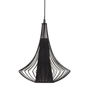 LOLAhome Lámpara de techo diseño de varillas de metal negra de Ø 30x45 cm