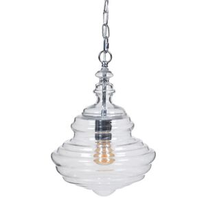 LOLAhome Lámpara de techo con tulipa de metal y cristal transparente de Ø 28x36 cm