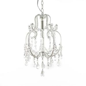 LOLAhome Lámpara de techo chandelier de cristal acrílico blanco rotode 25x24x30 cm