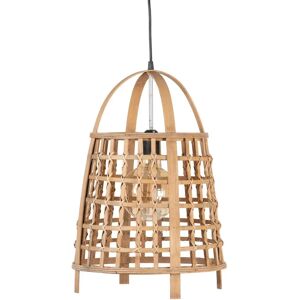 LOLAhome Lámpara de techo cilíndrica de bambú natural de Ø 33x48 cm