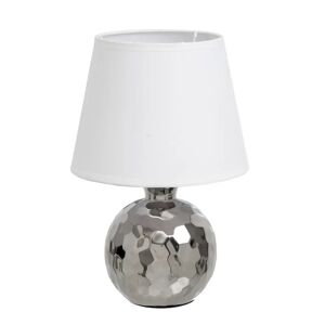 LOLAhome Lámpara de mesa piña de cerámica plateada de Ø 20x31 cm
