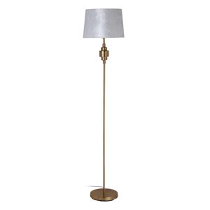 LOLAhome Lámpara de pie de diseño con pantalla de terciopelo de metal dorada de Ø 36x167 cm