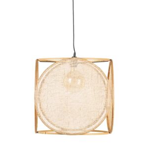 LOLAhome Lámpara de techo con rejilla de fibra natural beige de Ø 42x41 cm