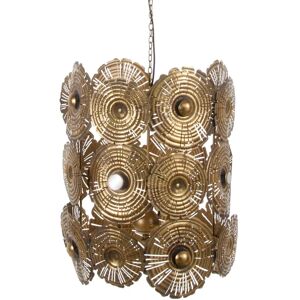 LOLAhome Lámpara calada de flores de metal oro de Ø 52x66 cm