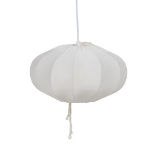 LOLAhome Lámpara de techo con pantalla de algodón blanco roto de Ø 30x17 cm