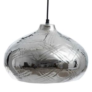 LOLAhome Lámpara de techo con pantalla de aluminio plateada de Ø 34x23 cm