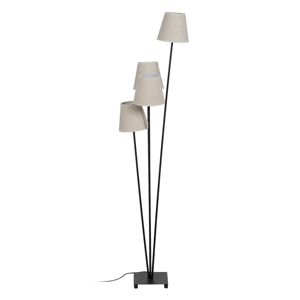 LOLAhome Lámpara de pie de 4 brazos con pantalla de tela de metal negra de 30x36x144 cm