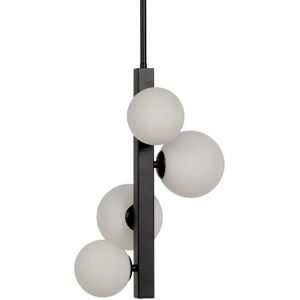 LOLAhome Lámpara de techo Sputnik de metal negra con 4 tulipas de cristal de Ø 40x100 cm