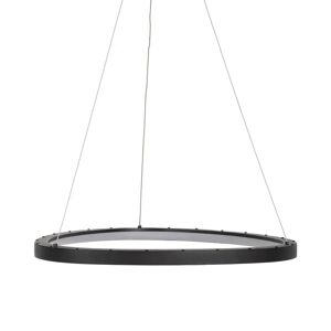 LOLAhome Lámpara de techo anillo de metal y cristal gris de Ø 62 cm
