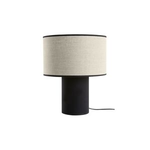 Miliboo Lámpara de mesa de doble material lino y algodón negro SLOT