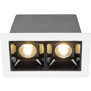 Hofflights Empotrable De Techo  Italy 1.1010.0112 Blanco/negro 2 Lamparas 2w 3000k (Calida)