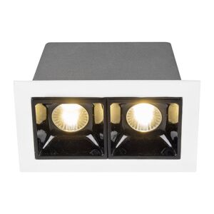 Hofflights Empotrable De Techo  Italy 1.1012.0112 Blanco/negro 2 Lamparas 2w 3000k (Calida)