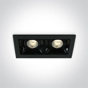 One Light Empotrable Led De Techo  50202b/b/w Negro 2x2w 3000k