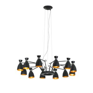 Faro Lampara Colgante  Barcelona Retro 20048 Negro/cobre 12 Lamparas