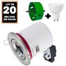 EUROPALAMP 20 Spot bbc Orientable RT2012 IP20 Alu brossé + Ampoule GU10 5W Blanc Chaud + Douille + Scie cloche 85mm