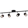 Intec Foco puntal de metal negro con cuatro luces ajustables